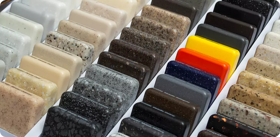 Color Options samples in a images for modified solid surface